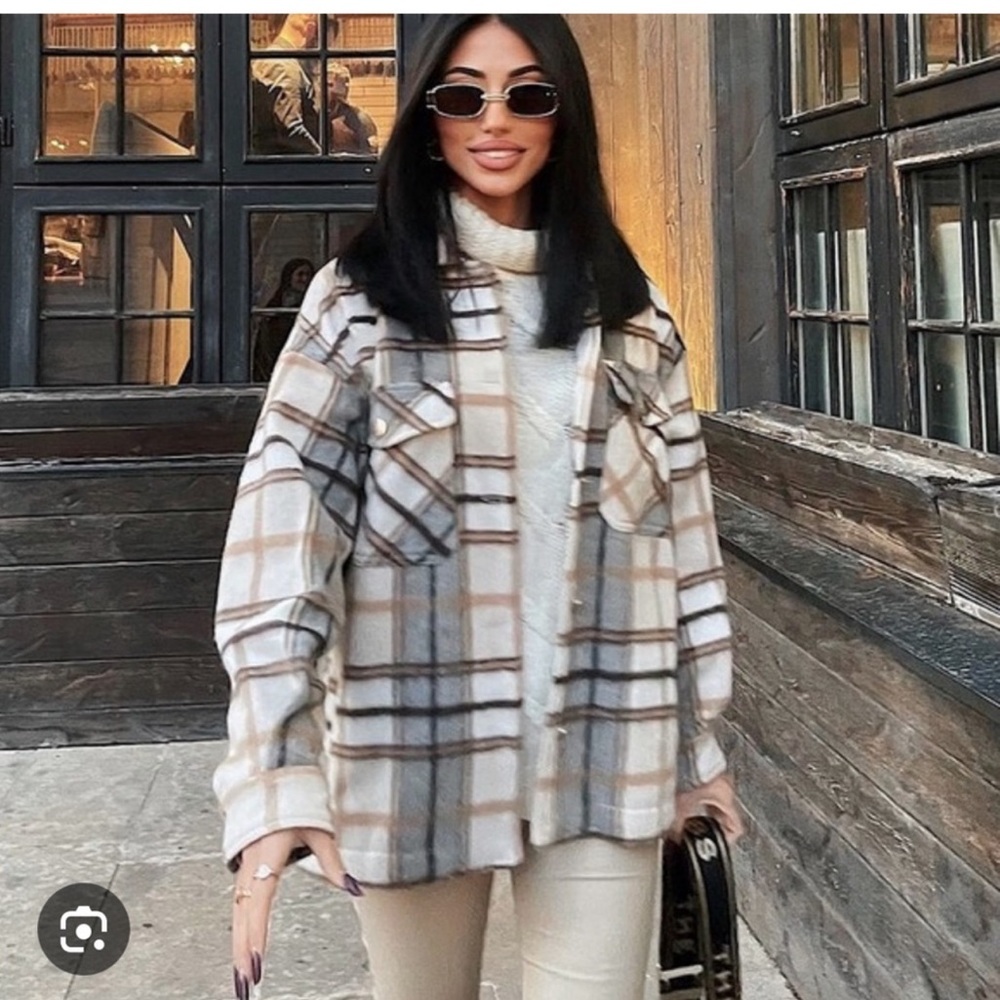 Zara Plaid Shirt Jacket